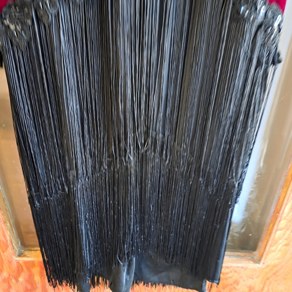 Dreamgirl vtg Flapper Dress Med Burgundy Velvet Beaded Fringe 1920s Great Gatsby - Picture 7 of 14